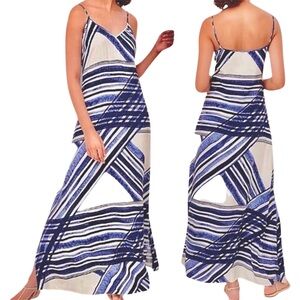 LOFT Watercolor‎ Stripe Maxi Dress
